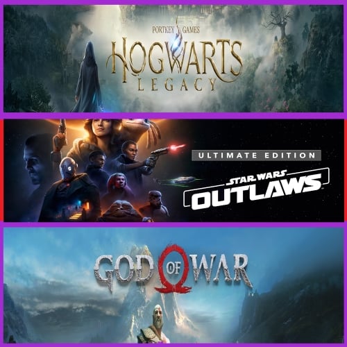  Hogwarts + Star Wars Outlaws + God Of War